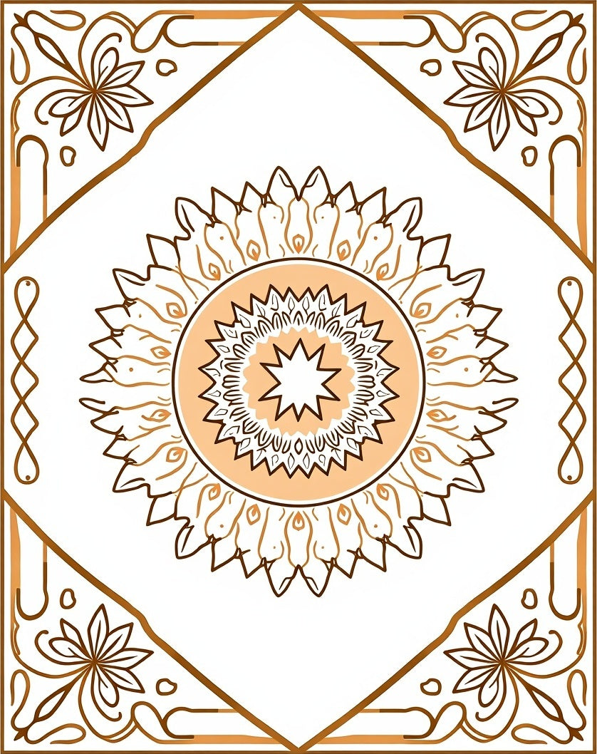 Retro Geometric Mandala Design Rug
