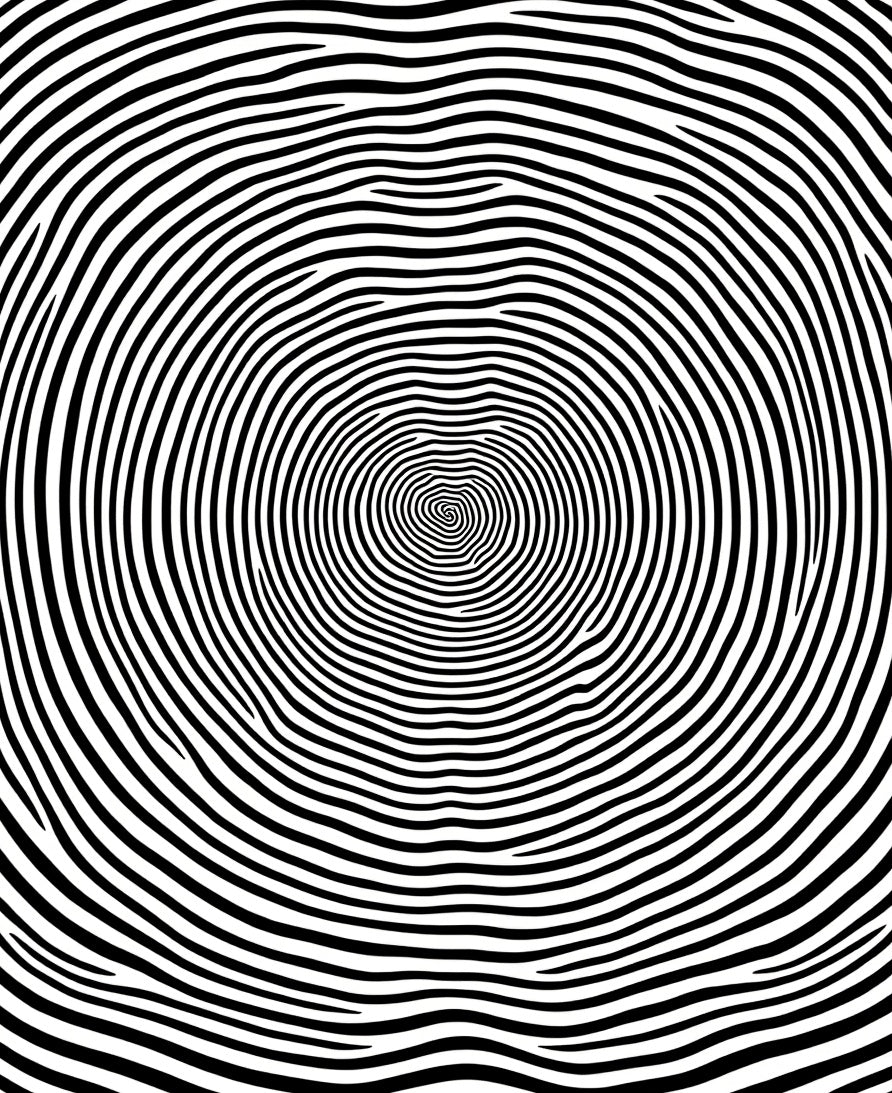 Hypnotic Black White Swirl Pattern Rug