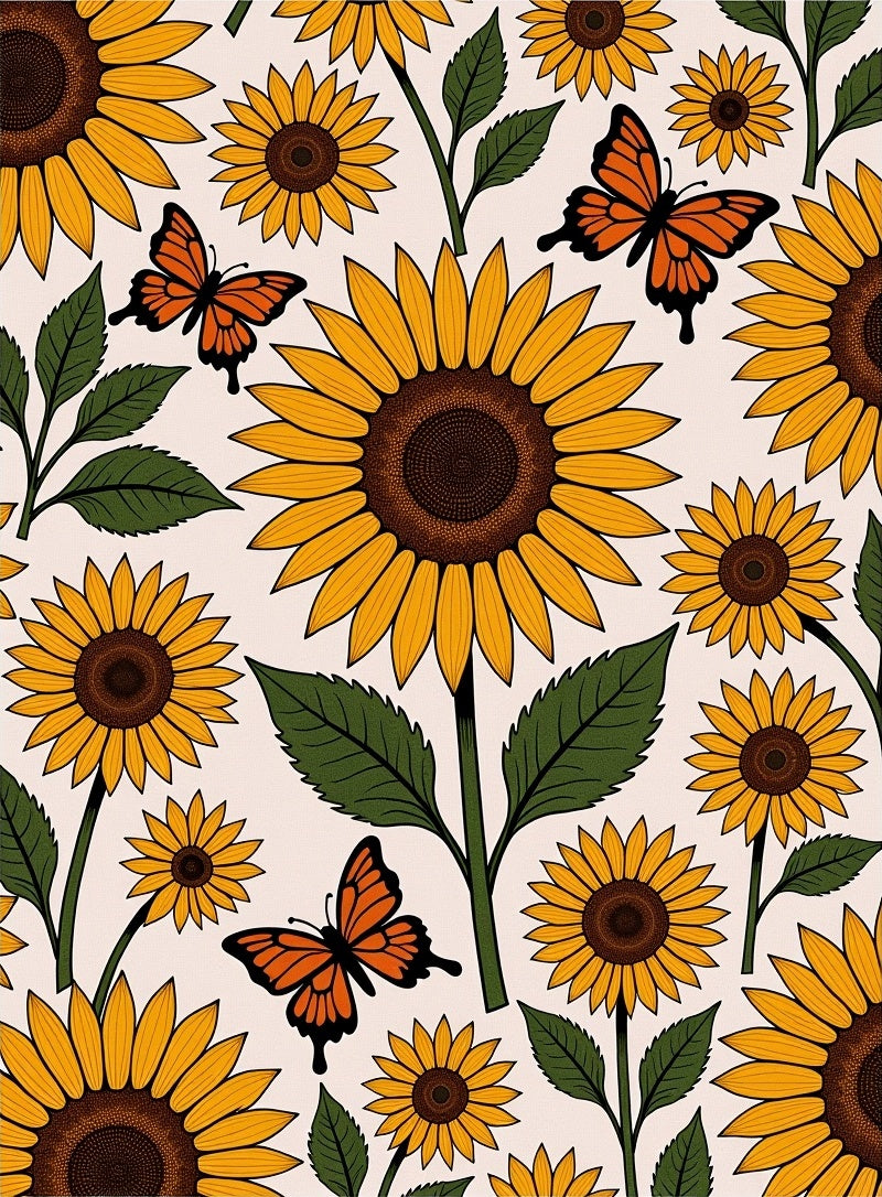Sunflower Butterfly Sunny Pattern Rug
