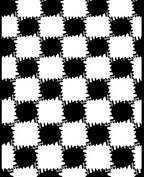 Black White Jagged Checkered Design Rug