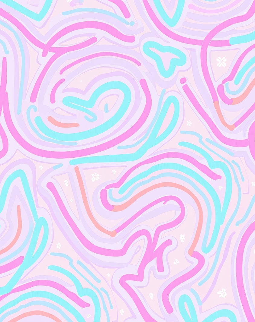 Pastel Swirls Tiny Flowers Rug