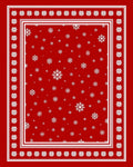 Winter Snowflake Border Design Red Rug