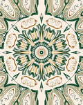 Archway Green Ivory Floral Medallion Rug