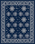 Winter Snowflake Scroll Design Rug