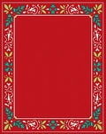 Red Holly Leaf Vine Border Design Rug