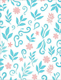 Whimsical Floral Leaf Swirl Pattern Rug