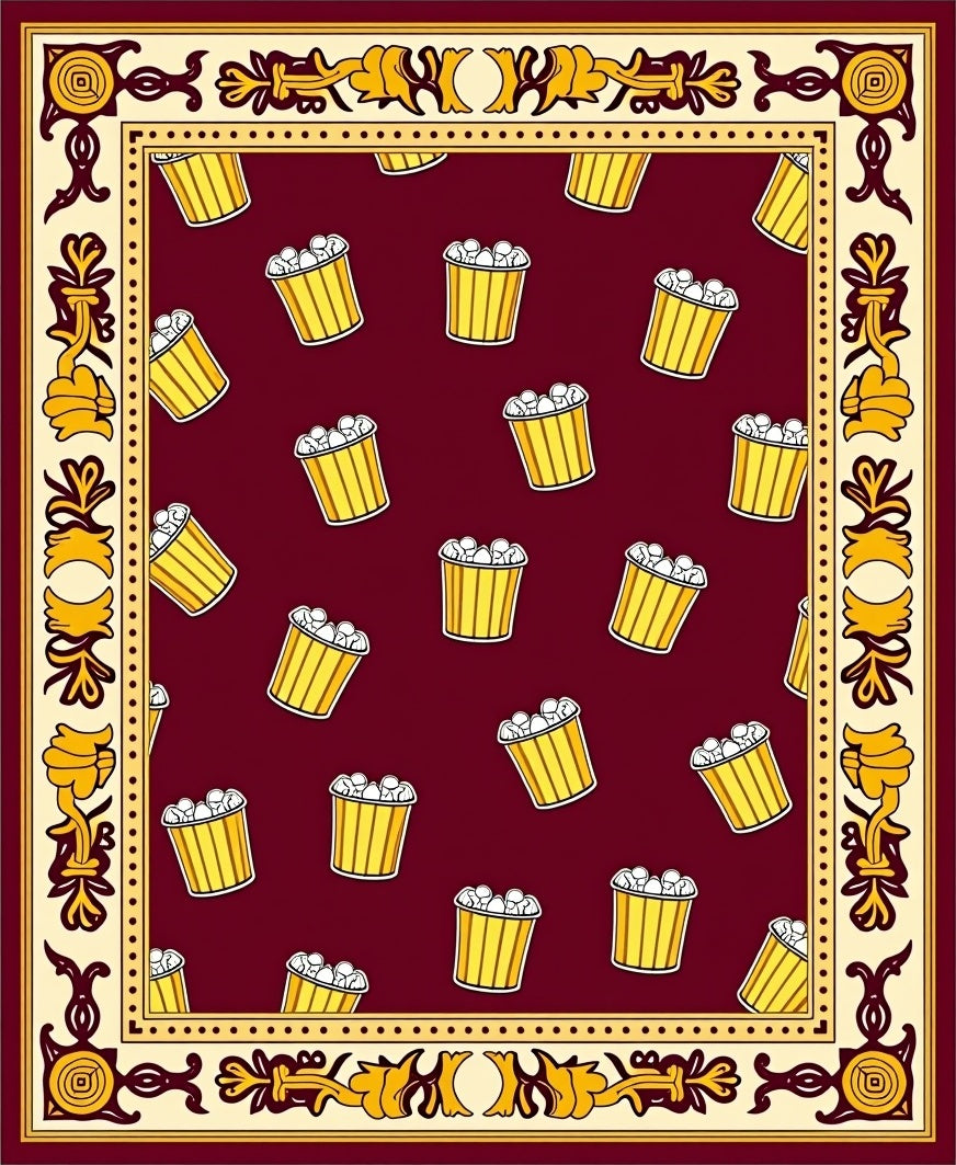 Popcorn Pattern With Decorative Border Rug