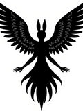 Angelic Silhouette Winged Creature Rug