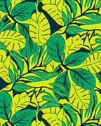 Vibrant Green Leaf Pattern Design Rug