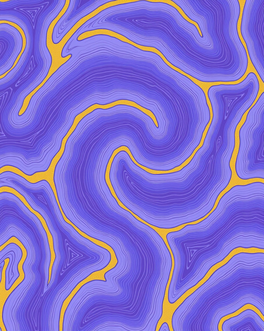 Purple And Gold Agate Pattern Rug