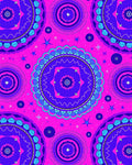 Vibrant Pink Blue Mandala Stars Rug