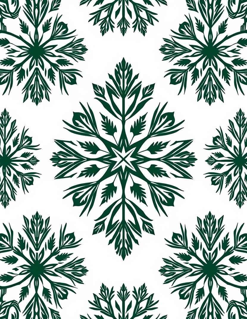 Dark Green Floral Damask Patterns Rug