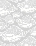 Whimsical White Cloud Patterned Ground Rug