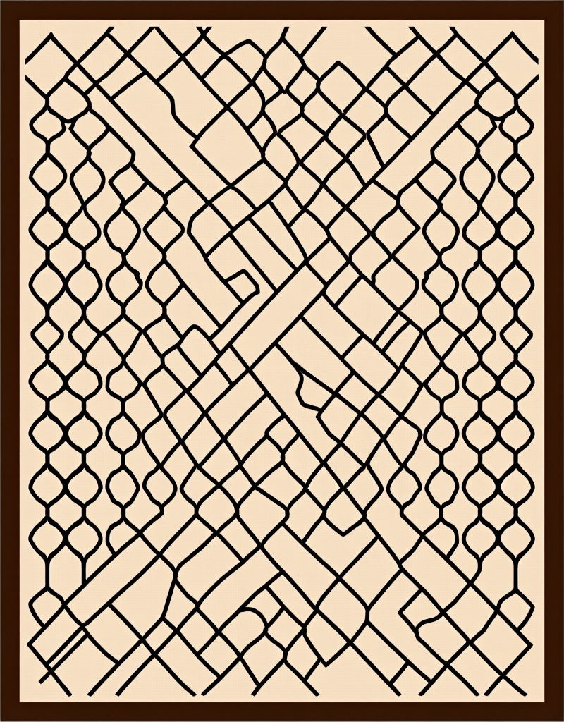 Geometric Net Pattern Rug