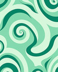 Swirling Abstract Teal Mint Design Rug