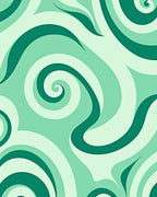 Swirling Abstract Teal Mint Design Rug