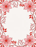 Pink floral vines pattern Rug