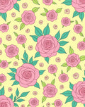 Pink Rose Garden Pattern Rug