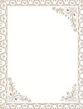 Elegant Brown Floral Vine Frame Design Rug
