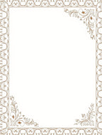 Elegant Brown Floral Vine Frame Design Rug