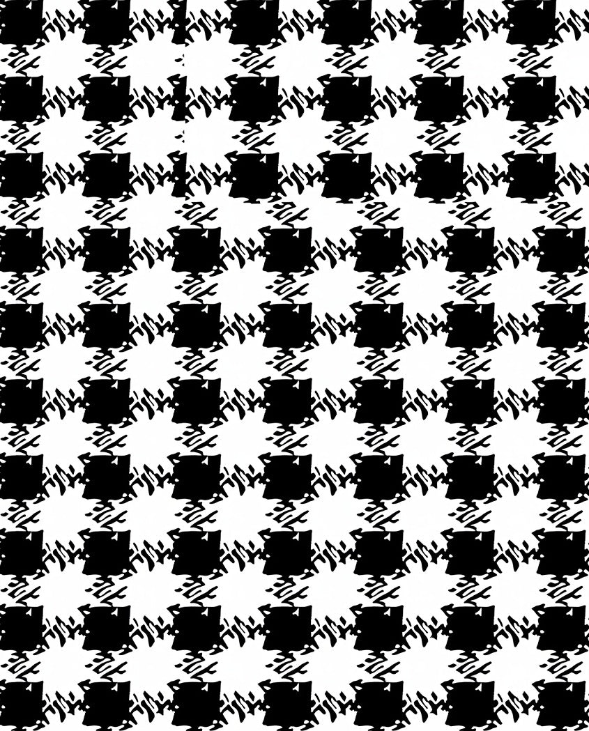 Classic Black White Houndstooth Pattern Rug