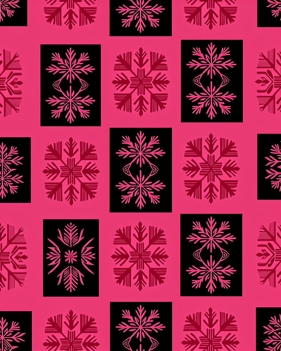 Red Snowflake Geometric Pattern Rug