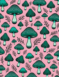 Whimsical Teal Mushroom Forest Rug
