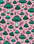 Whimsical Teal Mushroom Forest Rug