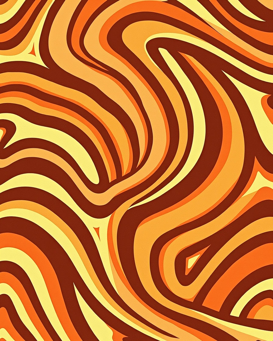Retro Swirls Warm Gradient Pattern Rug
