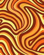 Retro Swirls Warm Gradient Pattern Rug