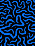 Vibrant Blue Swirl Pattern Rug