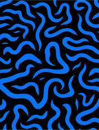 Vibrant Blue Swirl Pattern Rug