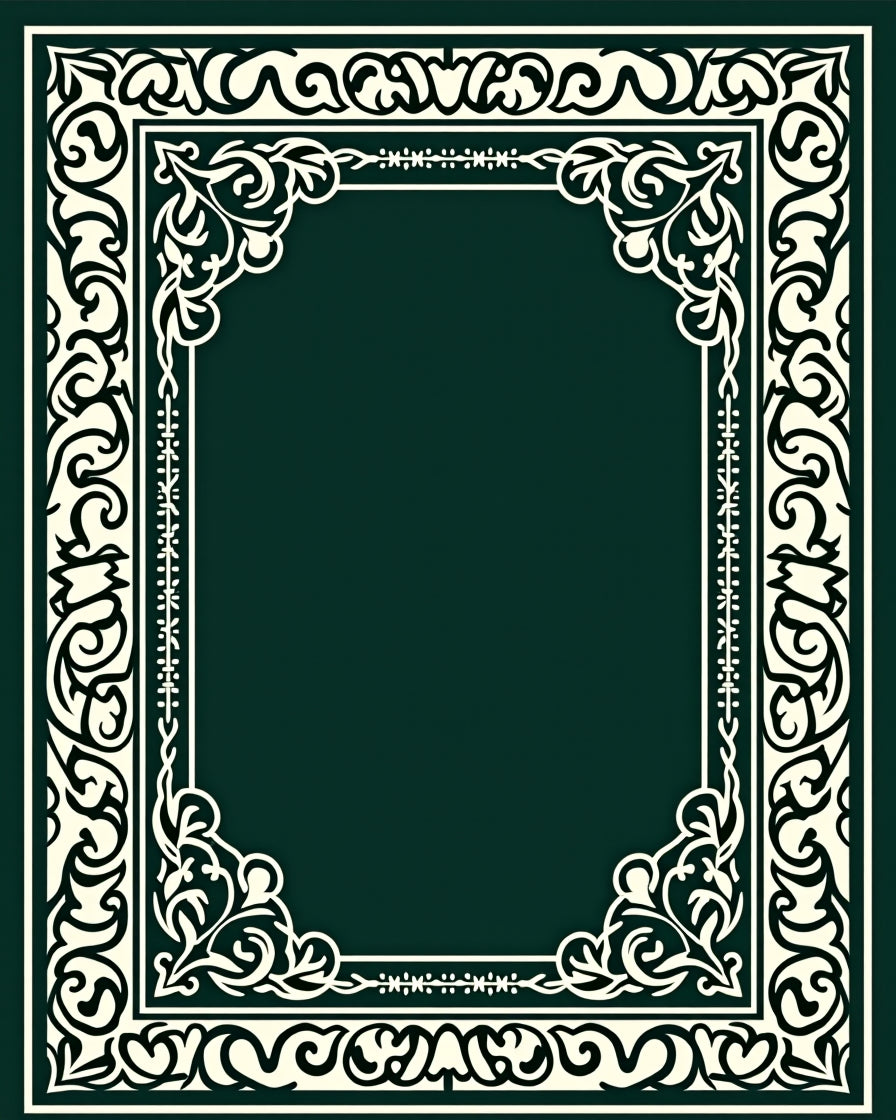 Ornate Ivory Scroll Pattern Rug