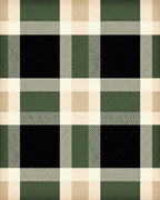 Green Black Plaid Tartan Style Rug