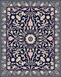 Elegant Floral Vine Art Nouveau Rug