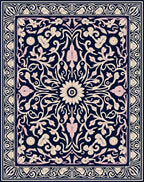 Elegant Floral Vine Art Nouveau Rug
