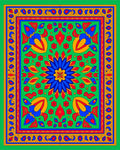 Vibrant Floral Geometric Pattern Rug