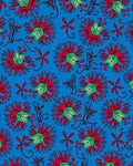 Red Passion Flower Blue Pattern Rug