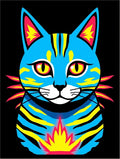Pop Art Blue Yellow Cat Design Rug