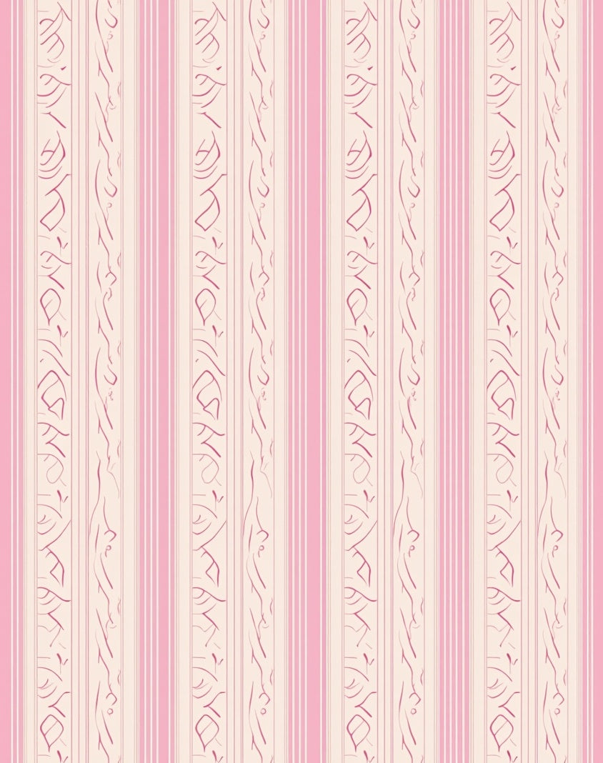 Pink Striped Swirl Pattern Rug