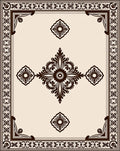 Regal Floral Centerpiece Border Pattern Rug