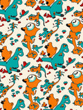 Whimsical Orange Teal Creature Pattern Rug