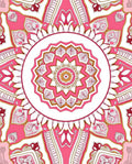Pink Mandala Patterned Geometric Rug