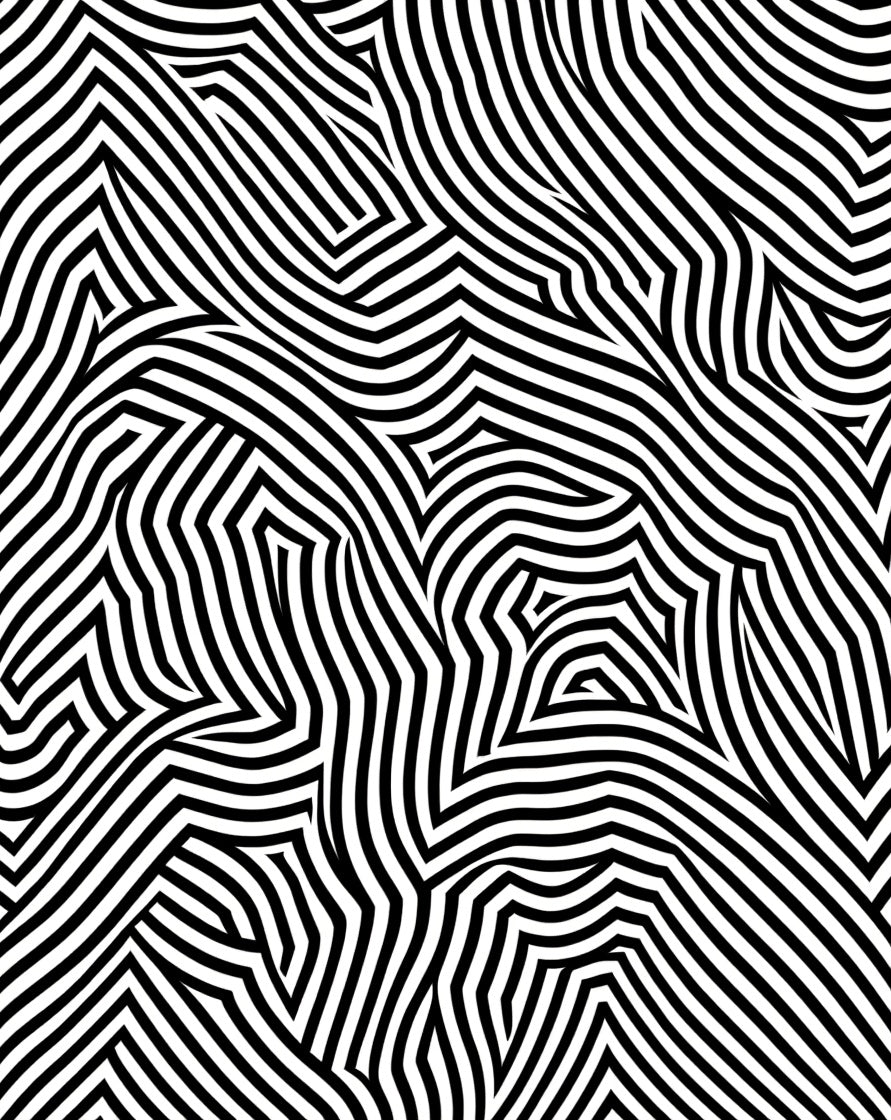 Abstract Black White Striped Overlay Rug