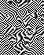 Abstract Black White Striped Overlay Rug