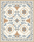 Cream Abstract Floral Pattern Rug