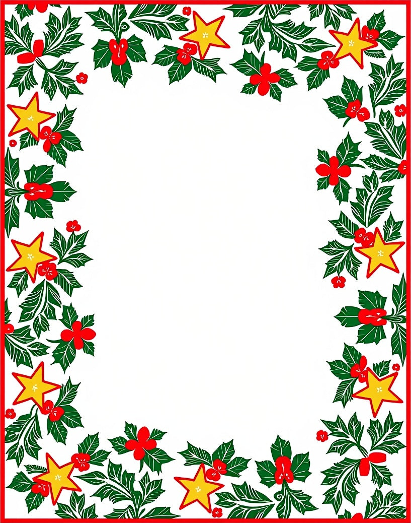 Festive Holly Star Festive Pattern Rug