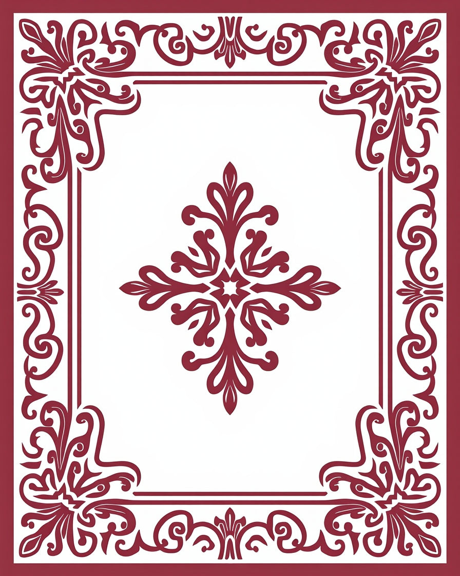 Classic Floral Medallion Border Design Rug