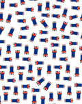Abstract Blue Orange Fringe Pattern Rug