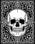 Skull Gothic Floral Ornament Rug